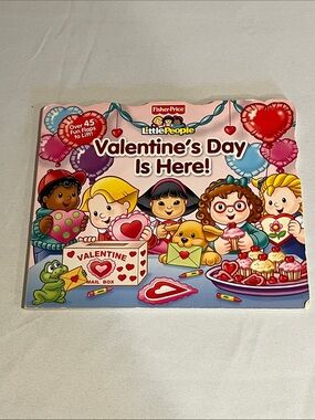 Fisher-Price Little People Valentine's Day Board Book with Pink and Red Artwork